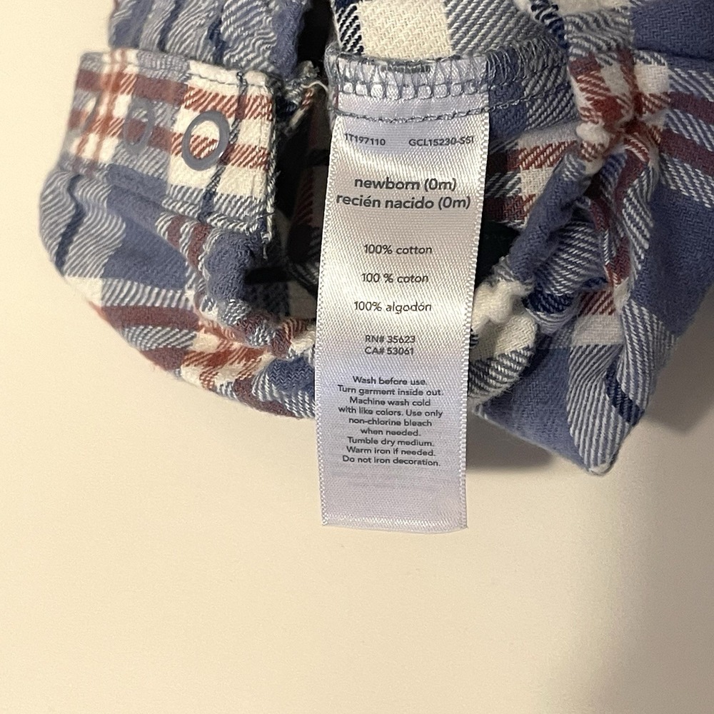 Carter's Baby Boy Outfit Set Newborn Plaid Bodysuit Bunny Pants NWT - Picture 8 of 8